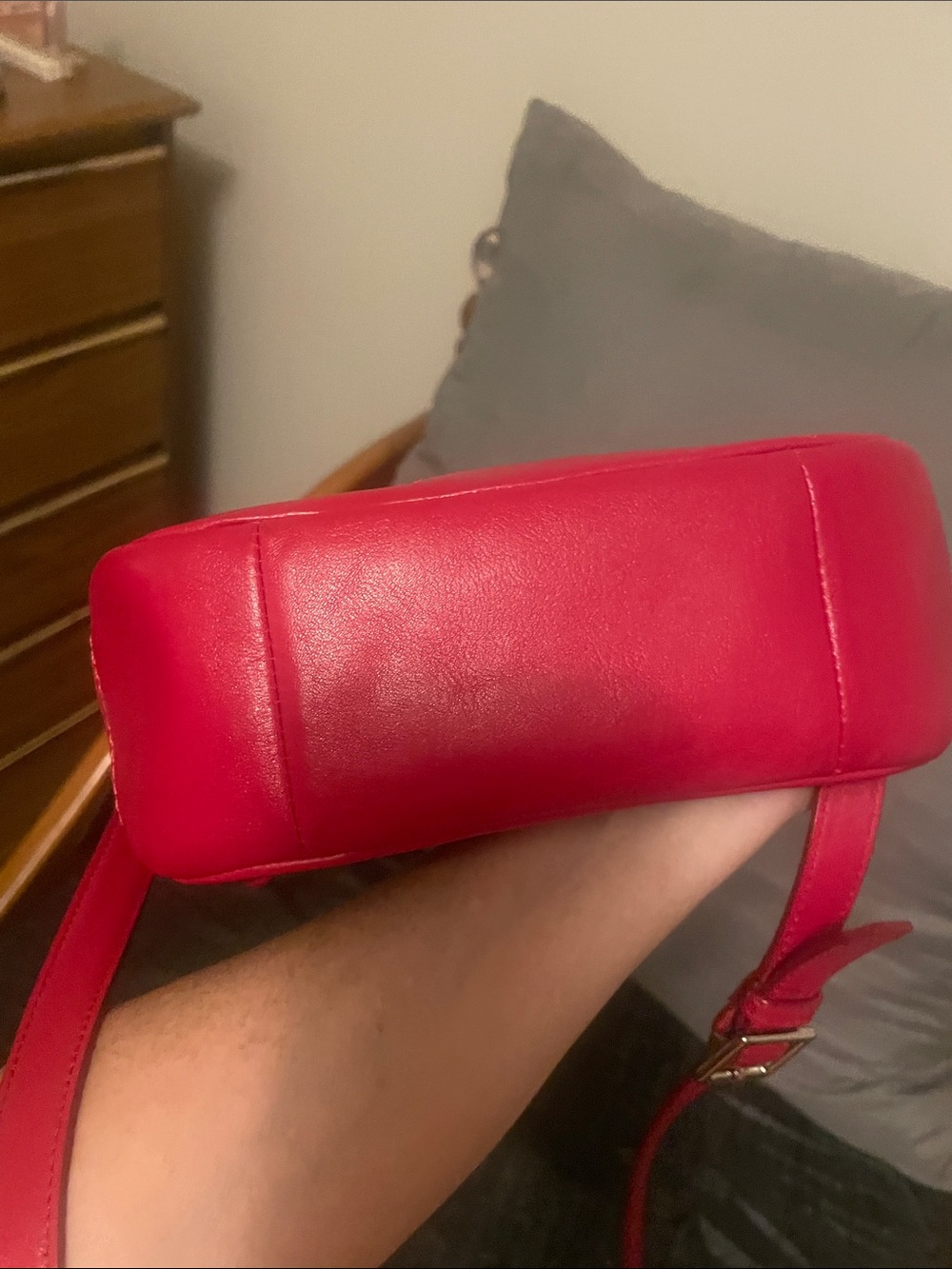 Coach Red Leather & Leopard-Print Crossbody - Picture 7 of 17